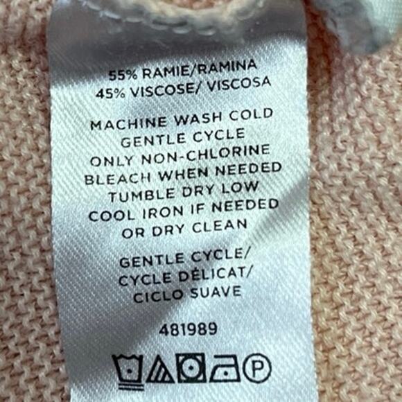 LOFT Light Pink Sleeveless V-Neck Loose Knit Vest Tunic  Sweater Tank Top Size S - Picture 7 of 7